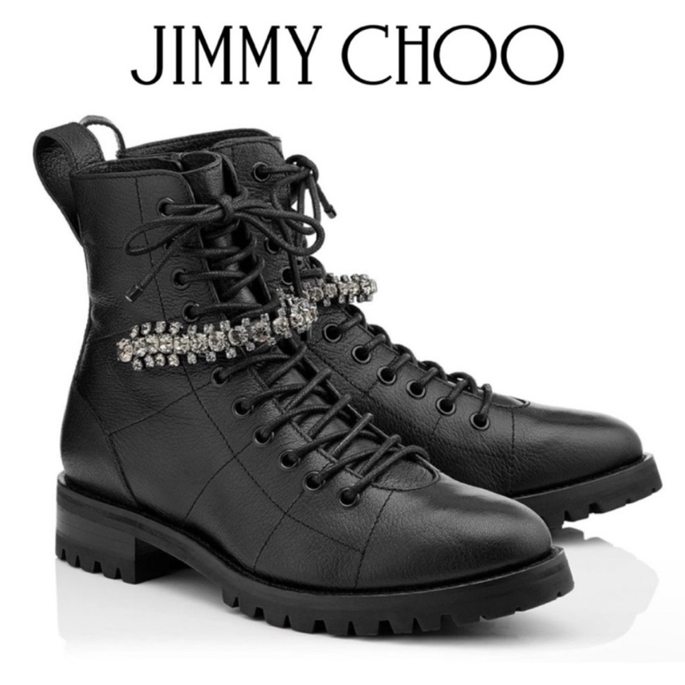 Jimmy Choo combat boot crystal almost like new